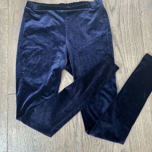 Navy Velvet Leggings